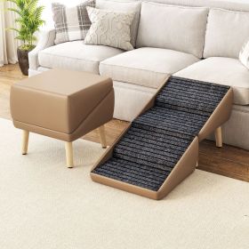 Dog Stairs for Small Dogs, 2-in-1 Pet Steps & Ottoman - Foldable Dog Stairs for Couch