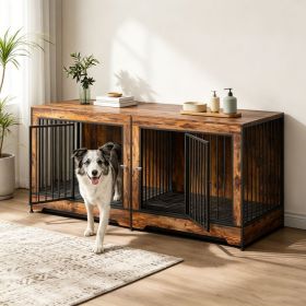 Dog Crate Furniture with Adjustable Divider