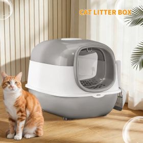 Thick Material Gray E24 Cat Litter Box, Stable And Durable Structure, More Reliable Cross-border Quality (Option: Defaulttitle)