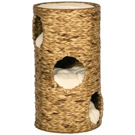 Elevated Cat Bed with Hideaways, 3 Story Kitty Tower for Indoor Cats (Option: Brown-420x420x750 mm)