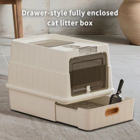 Simple Drawer Style White Cat Litter Box, Humanized Design, Does Not Occupy Household Storage Space (Option: Defaulttitle)