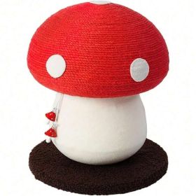 Mushroom Cat Scratching Post Unique Design, Sisal Wrapped, Ideal For Medium And Small Cats, No Assembly Required Cat Stuff Cat Tree Tower Cat Toy (Option: RED HSMPJ600003)