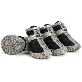Non Slip Dog Shoes Warm Plush Lining Breathable Pet Boots for Paw Protection (Color / Size: Light Grey / 5 Fit width4.5-4.7cm)