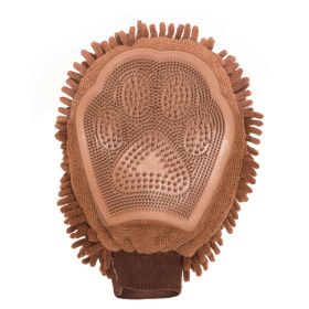 DGS Pet Products - Dirty Dog Grooming Mitts - 10" x 7" x 1" (Color: Brown)