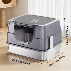 Galaxy Stainless Steel Gray Cat Litter Box, Sturdy And Durable, Easy To Clean, Odorless, Non Stick To Sand, Is A Cross-border Quality Choice (Option: Defaulttitle)