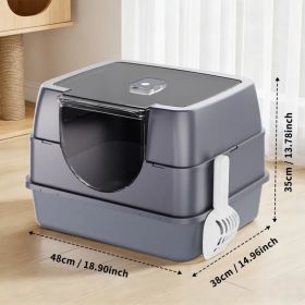 Galaxy Enclosed Gray Cat Litter Box, Sealed To Prevent Odors And Sanding, Stable And Durable, Suitable For Pet Families Worldwide (Option: Defaulttitle)